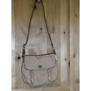 Coach Signature Cassie Turnlock Convertible Messenger Style Crossbody Bag EUC